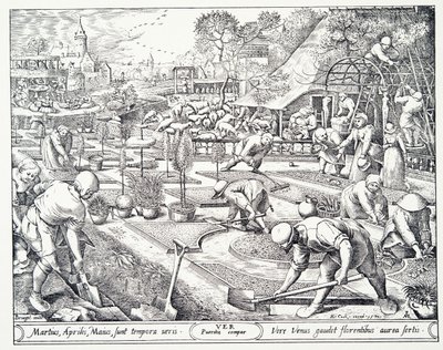 Primavera, grabado por Visscher, 1570 de Pieter Bruegel the Elder
